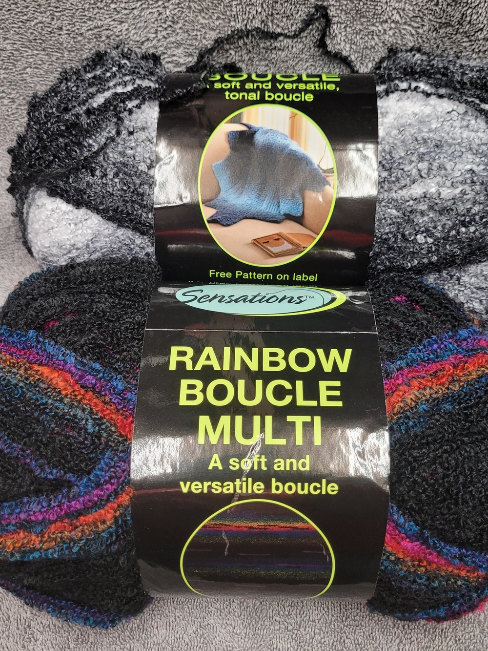 Sensation Multicolor Craft Yarns Bundle Of 2 Soft Acrylic • Knitting & Crochet